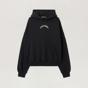 Palm Angels Logo Merch Black Curved Felpa