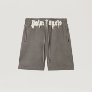 Palm Angels Logo Grey Sprayed Pantaloncini